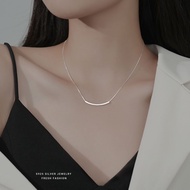 S999 sterling silver broken silver necklace women' S999纯银碎银子项链女款微笑锁骨链2025新款轻奢小众生日礼物KU00