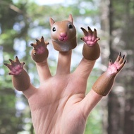 Squirrel Finger Puppet Set Animals Puppet Show Theater Props Weird Stuff Gifts