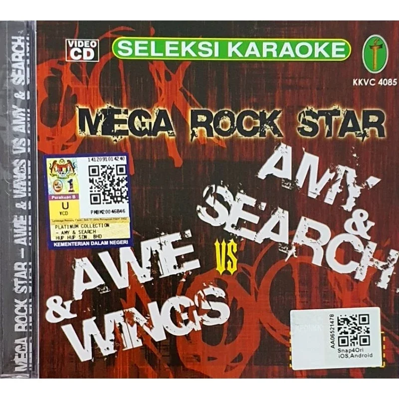 VCD KARAOKE - AWIE & WINGS VS AMY & SEARCH MEGA ROCK STAR (2 DISC)