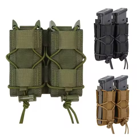 1pc Molle Pistol Mag Pouch Single Double Stack Magazine for 9mm/.40 Calibers 45acp Glock S&W M&P, Si