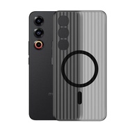 Suitable for Meizu 21 Transparent Phone Case Magnetic Corrugated Meizu21 Frosted Hard Case Lens All-