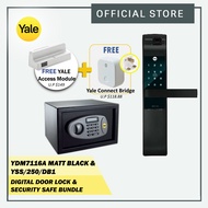 Yale YDM7116A Biometric Digital Door Lock Matte Black + YSS/250/DB2 Medium Safe Bundle (FREE Yale Connect Bridge and Yale Access Module)