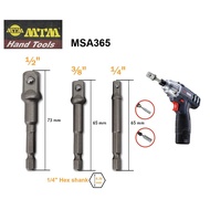 MTM MSA 3pc 65mm Hex Shank Power Driver Extension Socket Adapter