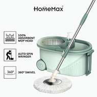 🇸🇬【SG Seller】Spin Mop Bucket Set with Rotating head / Home Cleaning Rotary Microfiber Mop