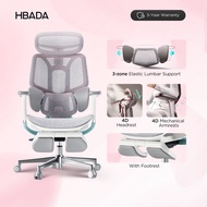 Hbada E3 Pro Ergonomic Office Chair (Pink)- with 3-Zone Dynamic Lumbar Support 4D Adjustable Headres