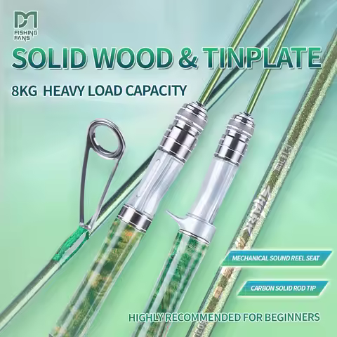 FISHINGFANS WOOD HANDLE UL ULTRALIGHT SOLID TIP 8kg BIg power High carbon Rattle reel Seat Spinning 