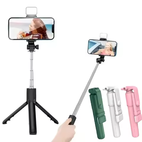 Bluetooth Selfie Stick Retractable 360 Rotation Portable Selfie Stick Multi-functional Mini Tripods 