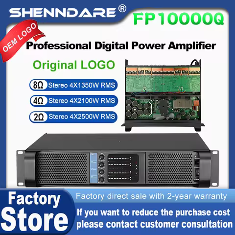 Original LOGO FP10000Q Professional Digital Power Amplifier 4x1350W 10000 Watt FP14000 2X2350W Audio