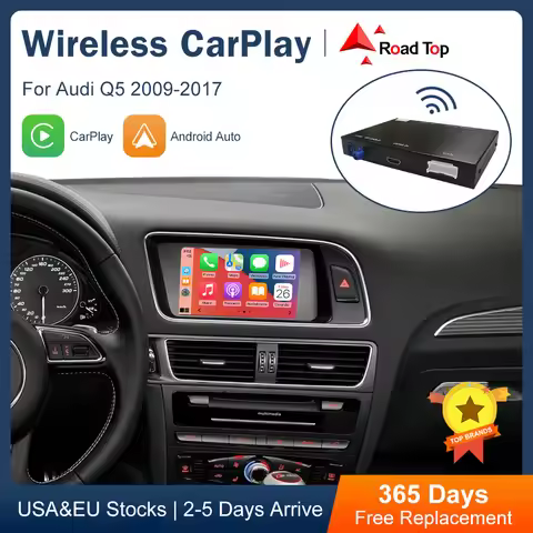 Road Top Wireless CarPlay Android Auto for Audi A4 A5 Q5 B9 2009-2017, with AirPlay Mirror Link Car 