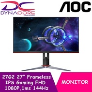 DYNACORE - AOC 27G2 27Inch Frameless IPS Gaming Monitor FHD 1080P 1ms 144Hz Freesync