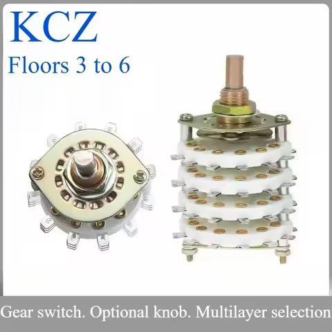 KCZ 3-6 layer Rotary switch selector with channel Rotary switch selector cover3P4T 3P7T 3P8T 3P11T 4