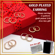 GOLD PLATED EARRING 24K HOOP EARRING