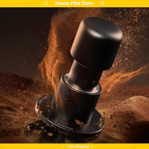 Timemore Obsidian Espresso Tamper 58.4mm Flat Base Automatic Rebound Impact Powder Hammer Profession