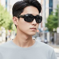 輕奢時尚舒適透氣方框防滑彈力鏡腳偏光墨鏡│外掛UV400太陽眼鏡