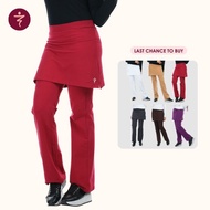 EMAX Seluar Skirt Muslimah Cotton Lycra Bootcut Sport Skirt Pants Plus Size (2XL-8XL)