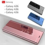 Samsung Galaxy A26 / A36 / A56 Delight Mirror Flip Leather Case Phone Stand Cover Pouch