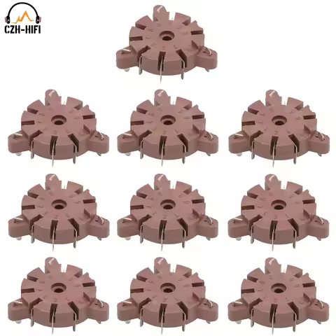 10pcs Bakelite 9pin Tube Socket Valve For 12AX7 6DJ8 ECC83 ECC82 El84 5680 Chassis Mount Amplifier D