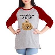 Faridihwatulshop-Bisa COD- Kaos Atasan Wanita Reglan Lengan 3/4 (BEAR ADLV ATAS)- Berkualitas Terbai