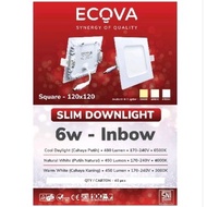 LED Slim Downlight 6 Watt KOTAK Down Light 6W SQUARE 6500K ECOVA Inbow SNI 6Watt