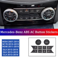 ABS Car Central Console Air Conditioning AC Button Stickers for Mercedes-Benz W204 W176 GLK CLA W246 GLA Accessories