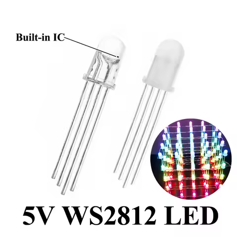 5v Ws2812 4.8mm 5mm 8mm Led Rgb Dip Diode F5 F8 Round f'p Dream Color Addressable Full Color Neon Pi