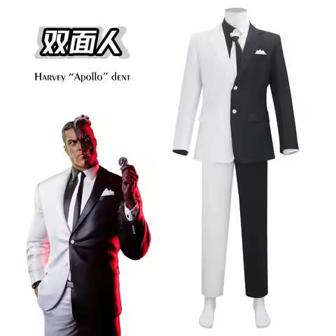 DC Two Face Harvey Dent Cosplay Costume Gothic Black and White Suit Stage Performance Costume Cospla