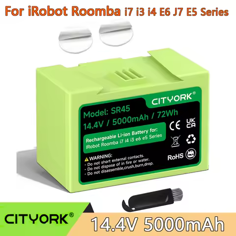 14.4V 5000mAh Lithium ion Rechargeable Battery For iRobot Roomba i7 For i3 i4 E6 J7 E5 Series Vacuum