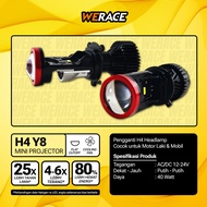 WERACE LED Headlamp Pair H4 Mini Projector Projector Y8D Y8 Super Bright Headlight Car Motorcycle