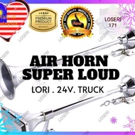 LOSERI PREMIUM Truck Lori Air Horn Angin 24V Satu Trumpet 24 inch Super Loud Bunyi Kuat Horn Truck L