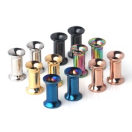 6 Pairs Stainless Steel Screw Ear Gauges Flesh Tunnels Plugs Expander Stretcher 6 Colors same Size 6