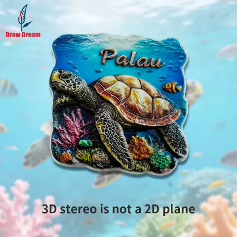 1PC Palau Undersea Turtle Creative 3D Stereoscopic Refrigerator Magnet Travel Souvenir Home Decorati