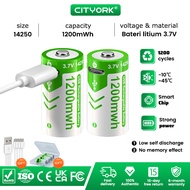 Cityork LS14250 USB Rechargeable Battery LS 14250 14250 1/2 AA 3.6V 1200mAh Lithium Bateri PLC CNC M