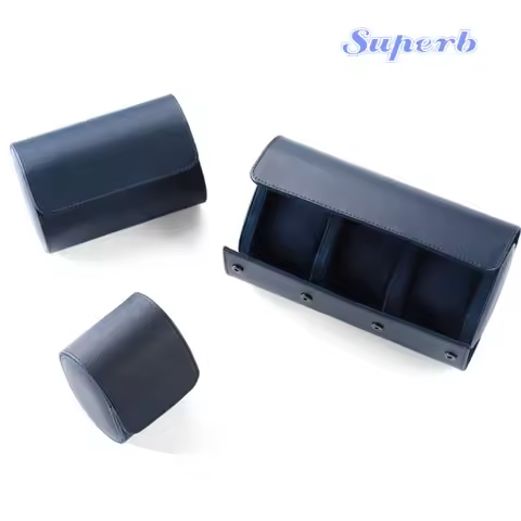 Embers Leather Watch Roll 1 2 3 slots Luxury Genuine Watch Storage Box Travel Bag Watch Case Gift Bo