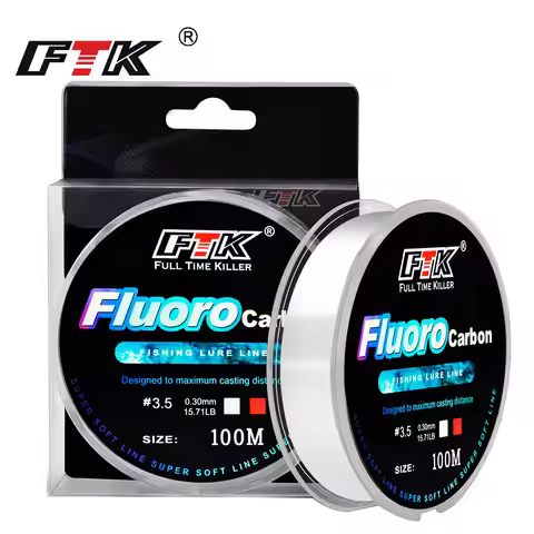 FTK 100m Fluorocarbon Fishing Line 4.13-34.32LB Fluorocarbon coating Japan Carbon Fiber Leader Carp 