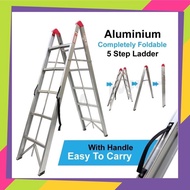 RF Living Portable Completely Foldable 3 Steps / 5 Step Aluminium Ladder Silver Tangga Lipat Ringgan