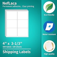 Mailing Label,Address Labels 6-UP,NefLaca White Shipping Labels,Adhesive Shipping Labels,100 Sheets 