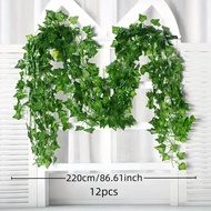 12 Ivy Green Plant Rattans Artificial Artificial Vines Flowers Wedding Artificial Flowers Green Flow