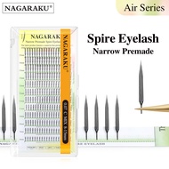 NAGARAKU Premade Narrow Spire Eyelash Anime Effect Soft Plume Fluttering Eyelash Extensions
