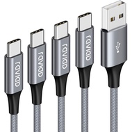**BLUE** USB C Cable, RAVIAD [4-Pack 0.3M 1M 2M 3M] Type C Cable Nylon Braided USB C Fast Charging C