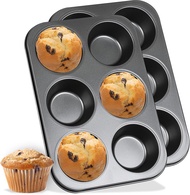 Jumbo Muffin Pan 6-Cups Cupcake Pan Premium Large Muffin Tin for Baking Non-Stick and Thickened Carb
