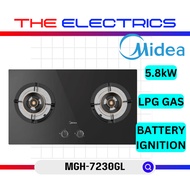 MIDEA 5.8kW DOUBLE BURNER BUILT-IN GLASS HOB MGH-7230GL
