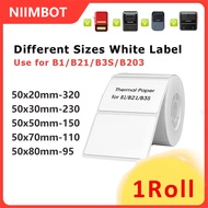 Niimbot 1 Roll B1/B21/B3S White Waterproof Oil Proof Label Sticker No Glue Residue Paper For B1/B21/