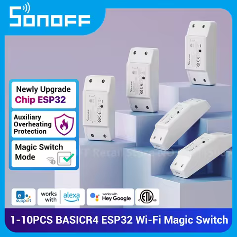 1-10PCS SONOFF BASICR4 WiFi Smart Switch ESP32 Chip Magic Switch Mode Remote Control Smart Life via 