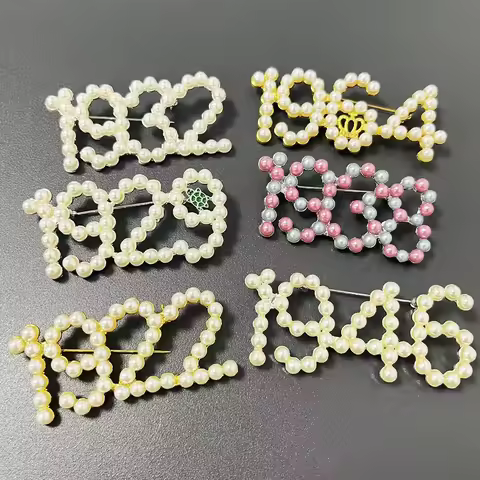 2pcs Sorority & Fraternity Pearl Number Pins