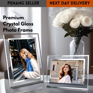 Premium Photo Frame Crystal Glass Home Decor 4R / 6R / 8R / A4 Frame Besar Hiasan Dinding Kaca 玻璃相框