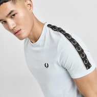 FRED PERRY RINGER TAPED ICE BLUE ORIGINAL TSHIRT