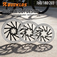 BUCKLOS MTB Rotor Bike Disc Brake Rotor 160/180/203MM Heat Dissipation Rotor for Road Bike