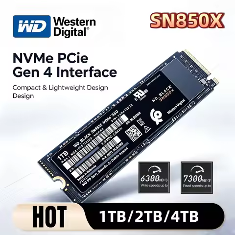 WD BLACK SN850X 1TB 2TB 4TB M.2 2280 NVMe PCIe Gen 4.0x4 SSD Solid State Drive for Gaming Computer P