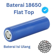 Baterai 18650 Flat Top 3.7 Volt Batre Cas