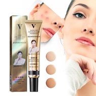 30ml Face Liquid Foundation Whitening Base Cream Full Soft Face Coverage Makeup Waterproof U9e0